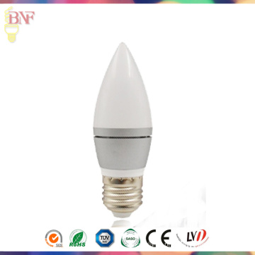 Bulbo de prata da fábrica da vela do diodo emissor de luz de C37 para produtos novos do diodo emissor de luz
